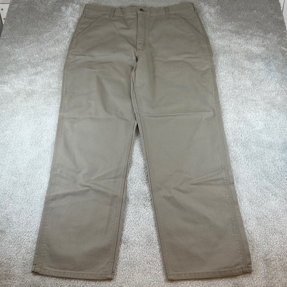 Carhartt B11DES Original Dungaree Fit Mens 38x32 Tan Cotton Duck Canvas Pants